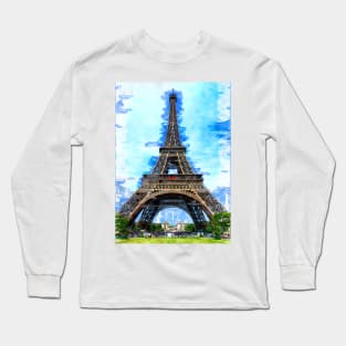 Eiffel Tower Paris Beautiful Day. For Eiffel Tower & Paris Lovers. Long Sleeve T-Shirt